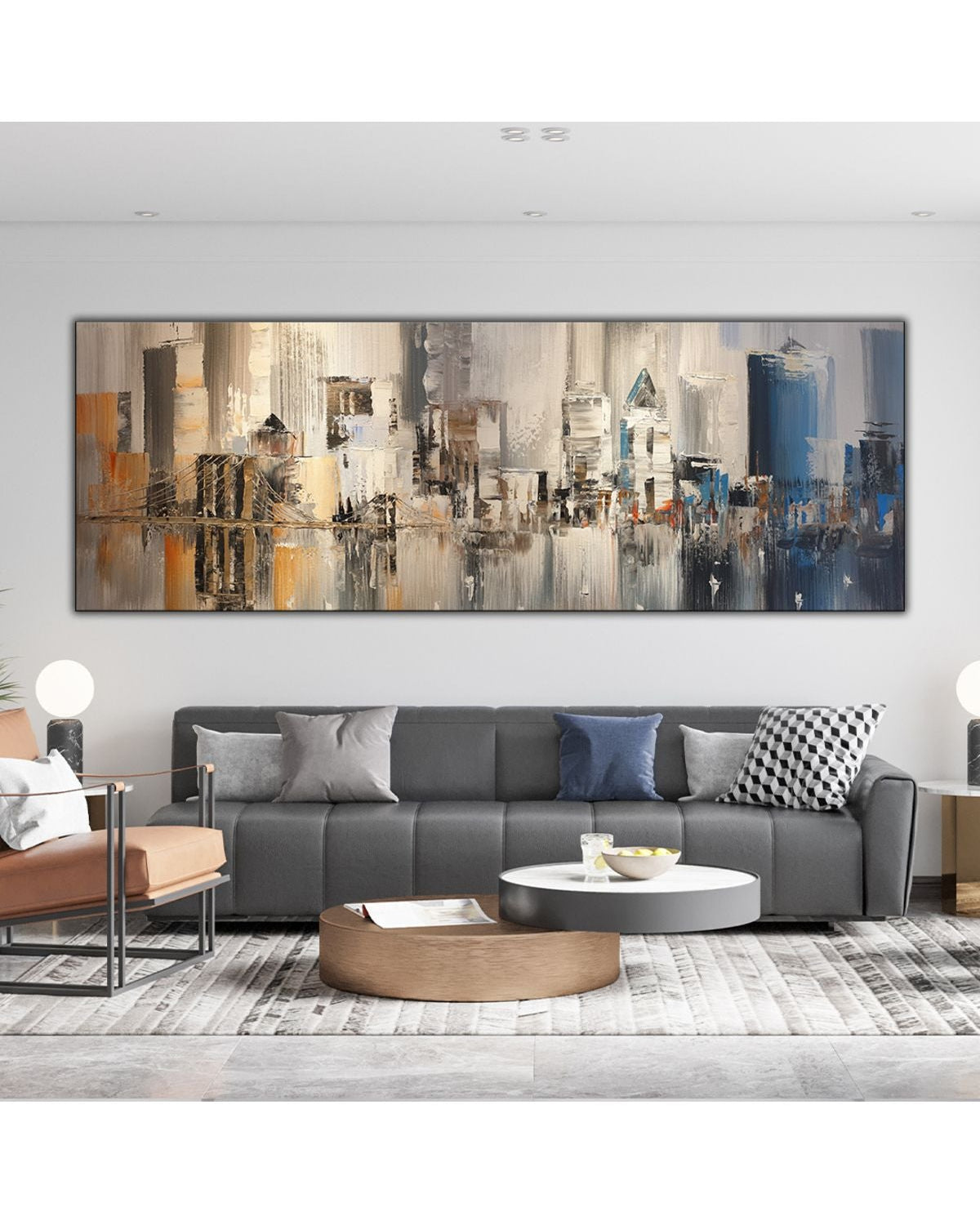 Dipinto a mano "Città astratta-5 "