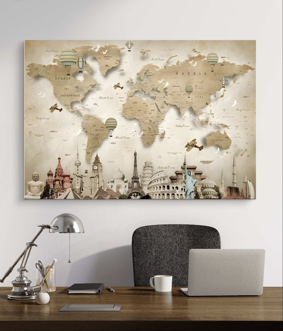 Mappa con monumenti iconici