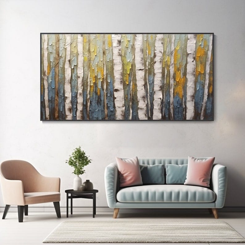 Dipinto "Betulle in luce"