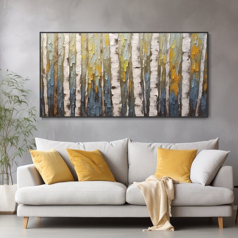Dipinto "Betulle in luce"