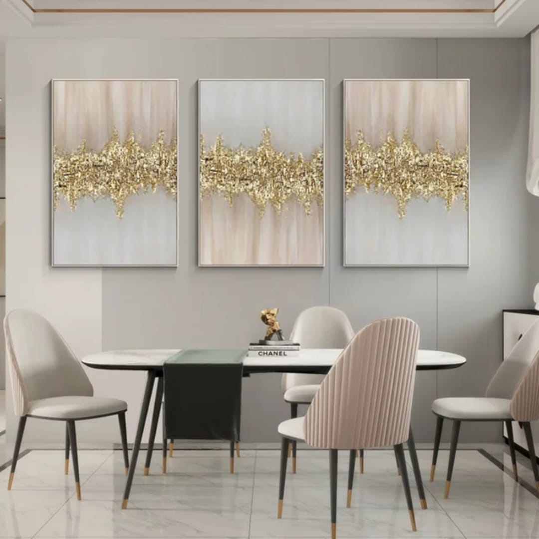 Tris dipinto "Golden elegance"