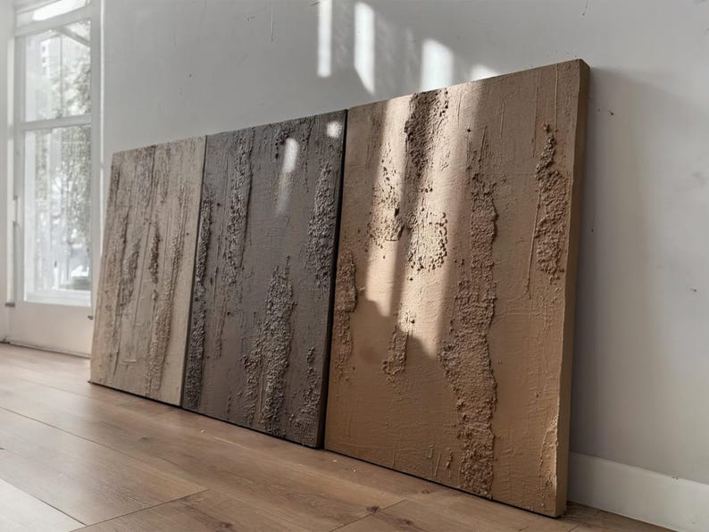 Tris dipinto "Tonalità della terra"