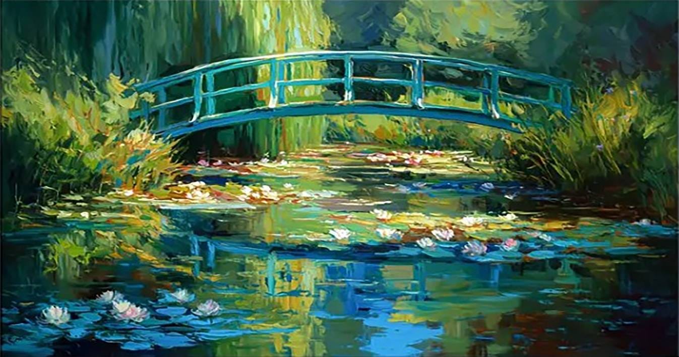 Dipinto a mano "La passerella - Claude Monet"