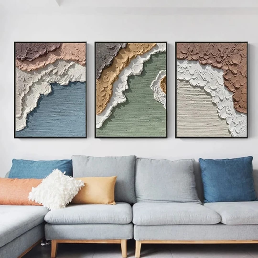 Tris dipinto "Onde d'argilla"