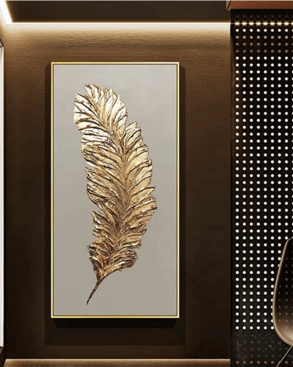 Dipinto Foglia oro 3D – Canvas Home Design