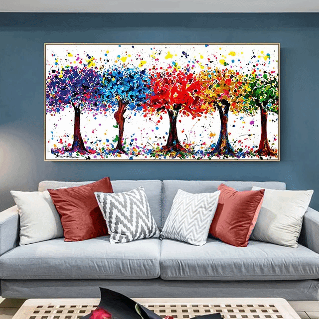 Dipinto Alberi arcobaleno