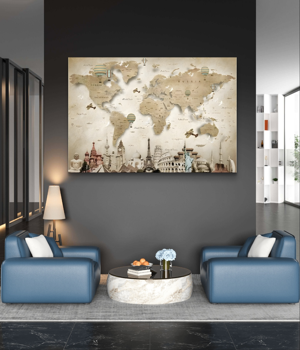 Mappa con monumenti iconici