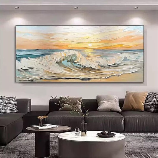 Dipinto "Onde al tramonto"