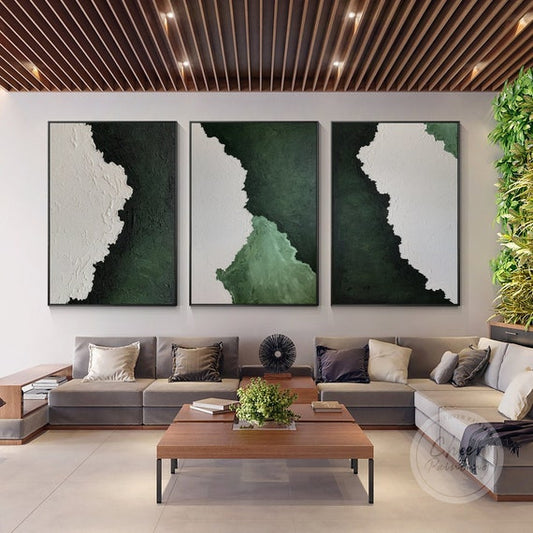 Tris dipinto "Astratto verde"