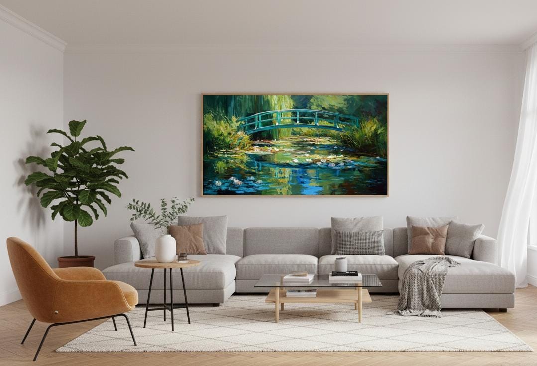 Dipinto a mano "La passerella - Claude Monet"