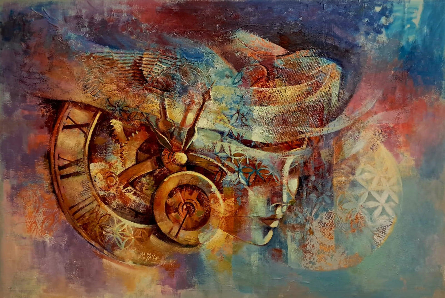 Dipinto "La signora del tempo" (Di Marisa Falbo)