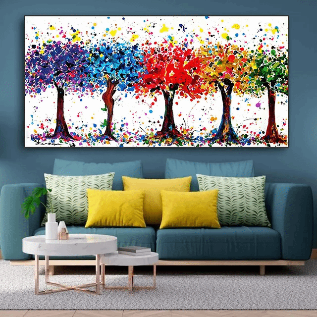 Dipinto Alberi arcobaleno