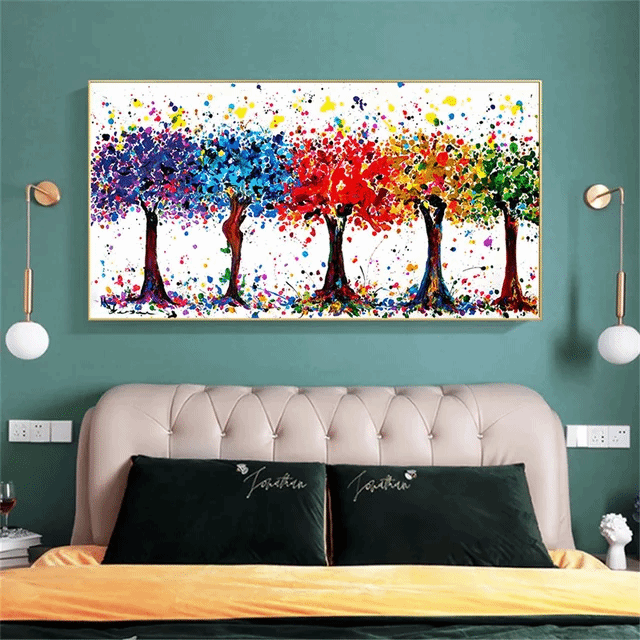 Dipinto Alberi arcobaleno