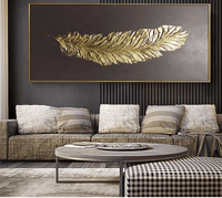 Dipinto Foglia oro 3D