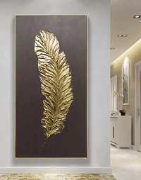 Dipinto Foglia oro 3D