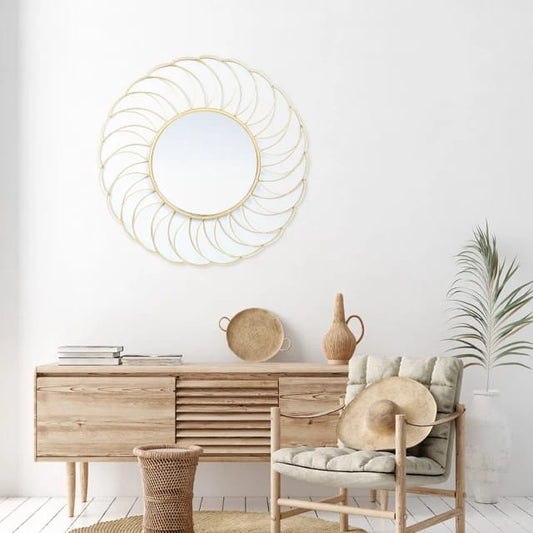 Specchio circolare oro