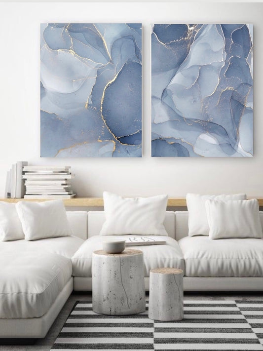 Coppia astratto blu